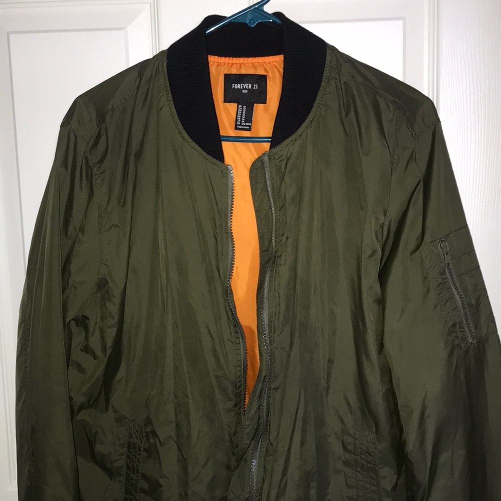 Olive green bomber jacket